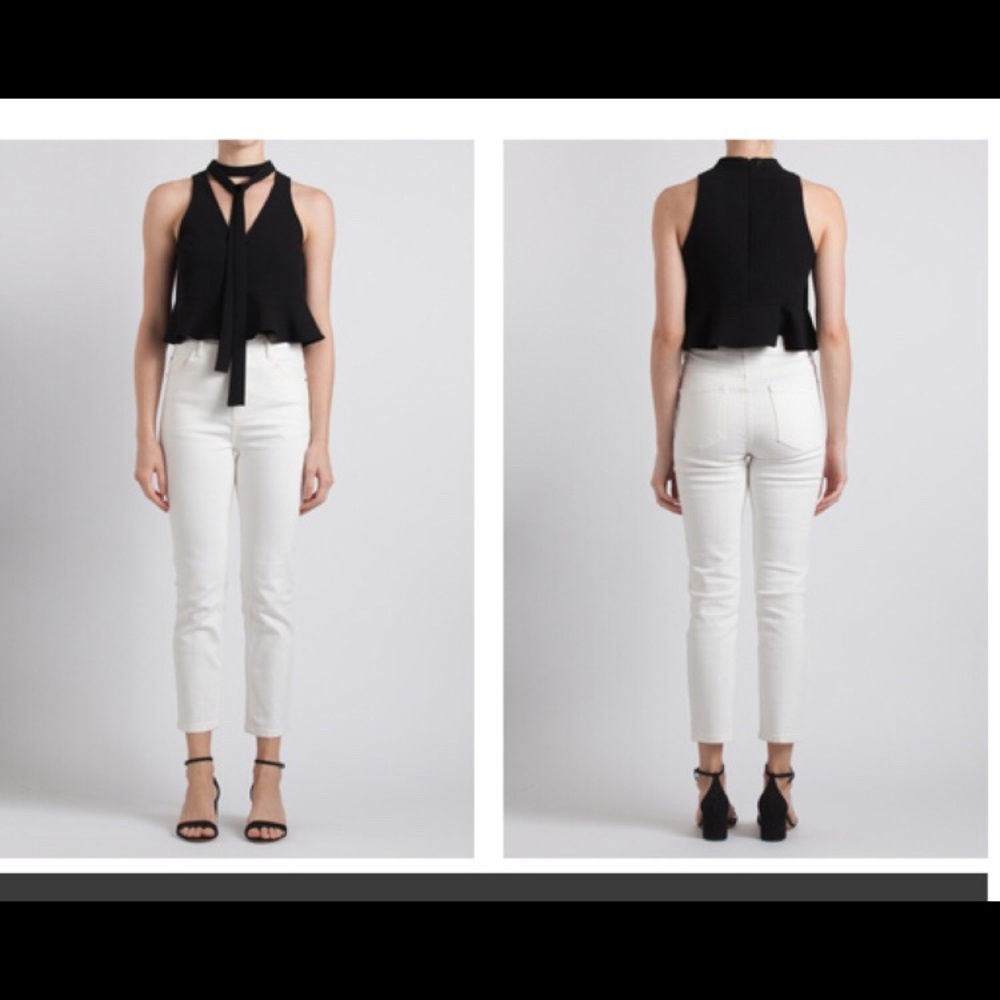 LIKELY Cropped Peplum Top